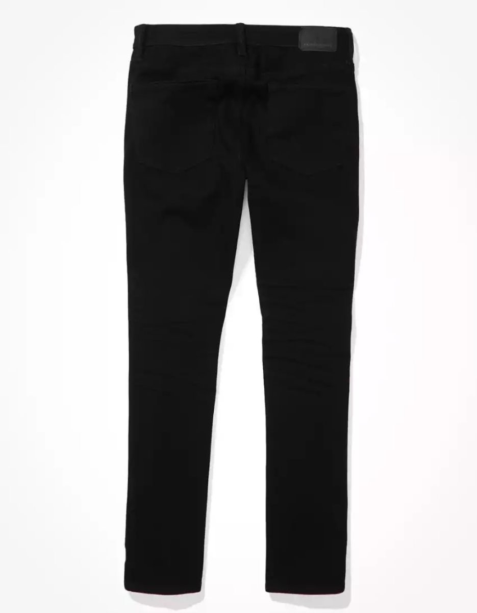 Jean American Eagle AE AirFlexPatched Slim Noir Homme | SCE-19251030